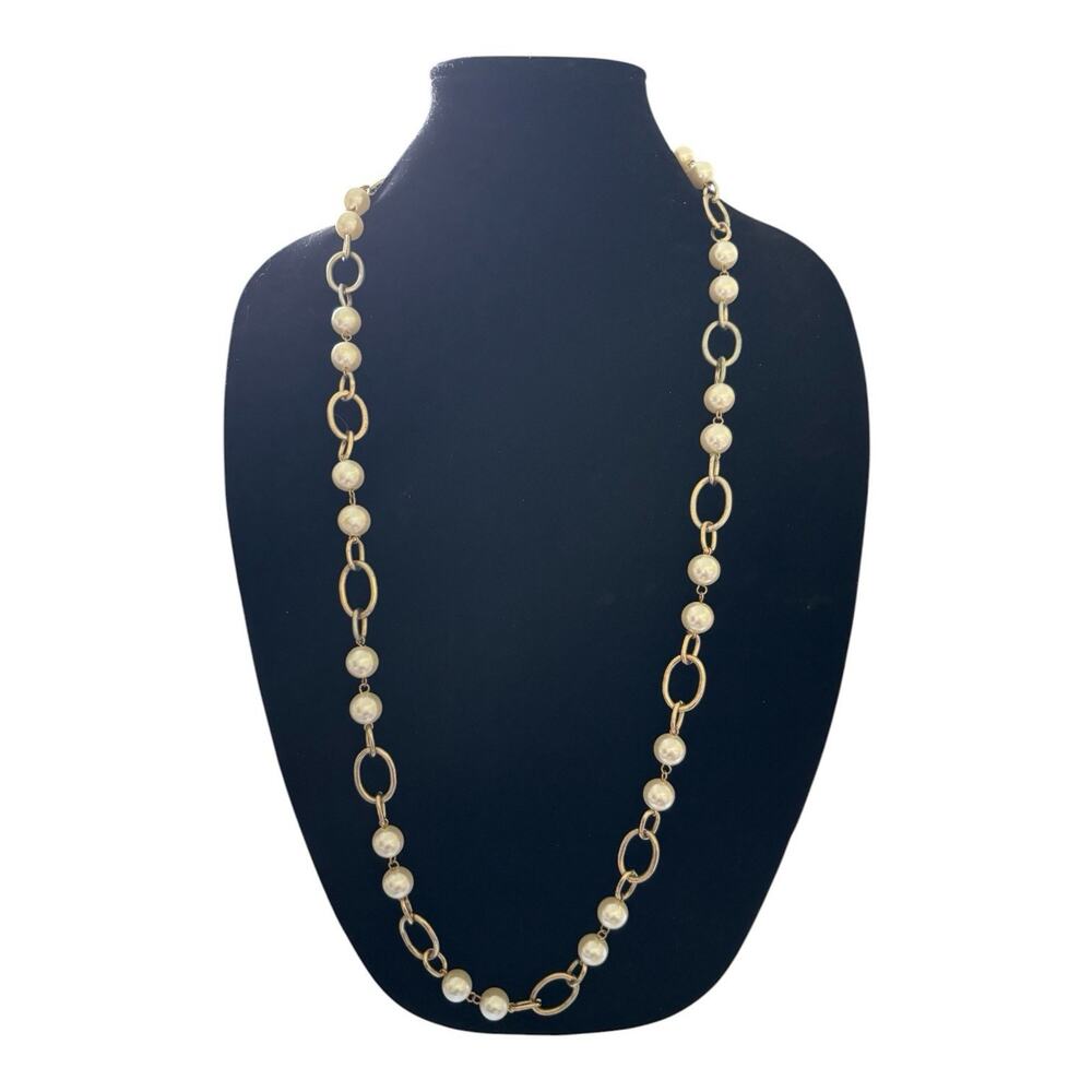 R. J. GRAZIANO Multicolor Faux Pearl Bead Long Necklace 34 Inch Signed